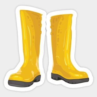 Yellow Rain Boots Sticker